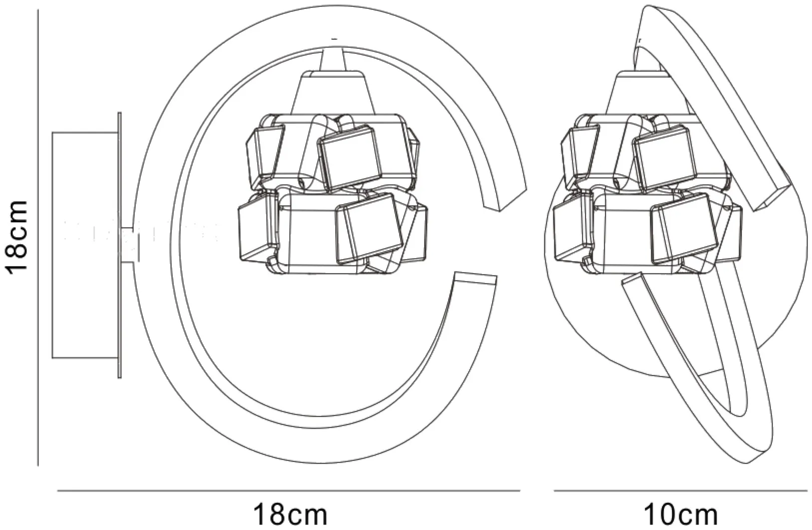 Ice SN Wall Lamp 1 Light M1855  Mantra Ice Satin Nickel